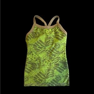 lululemon athletica Green Patterned Tank Top